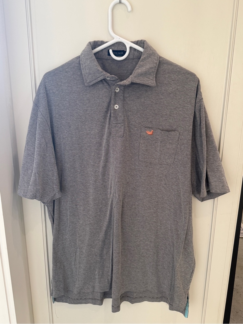 Southern Marsh Men's Grey Polo with Chest Pocket